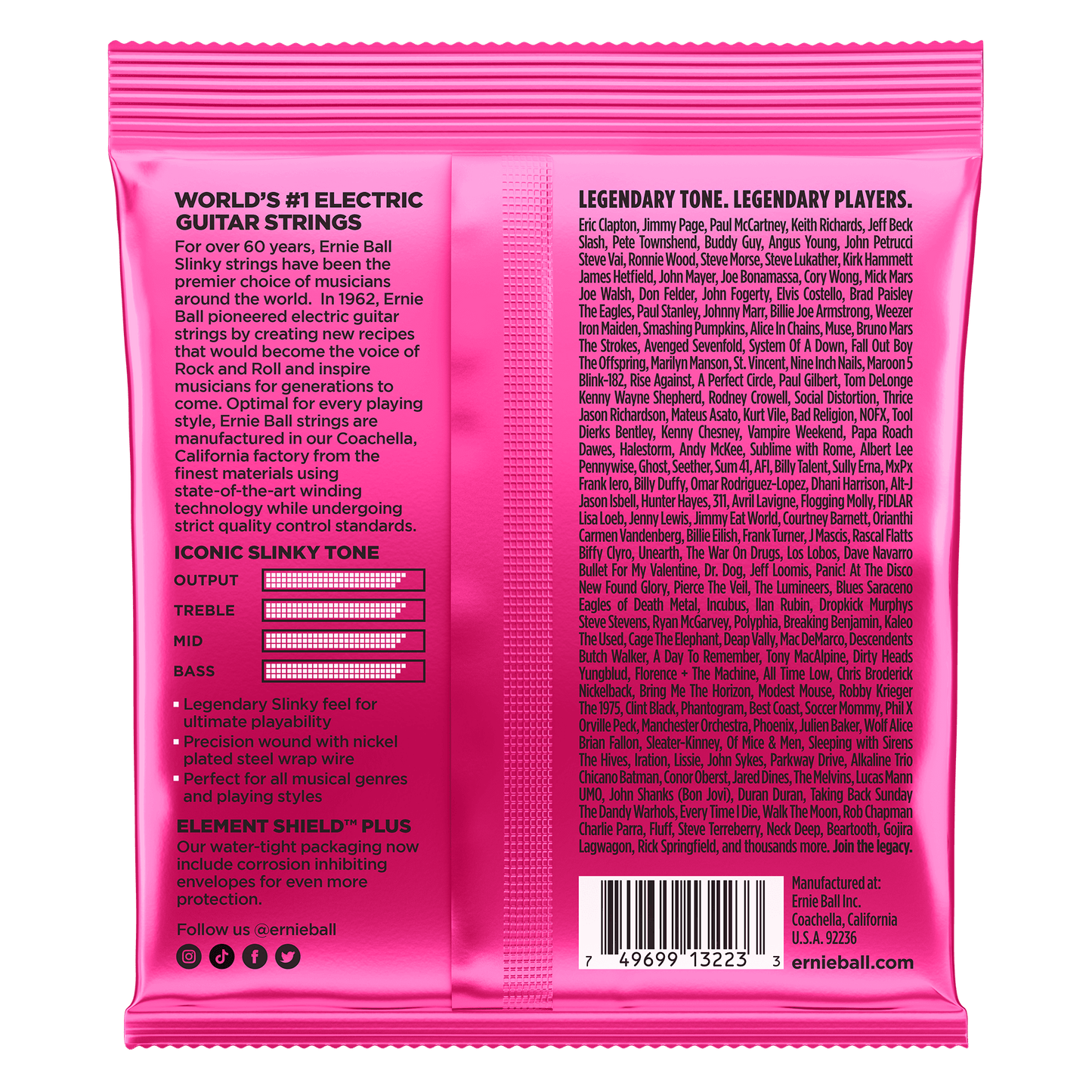 Ernie Ball P03223 Super Slinky Nickel Wound Electric Guitar Strings (9-42) Gauge - 3 Pack