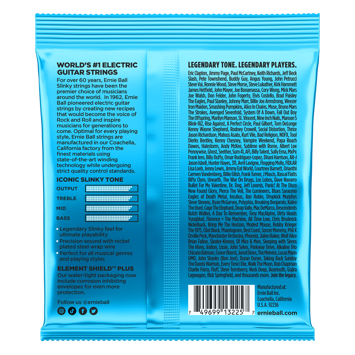 Ernie Ball P03225 Extra Slinky Nickel Wound Electric Guitar Strings 8-38 Gauge - 3 Pack