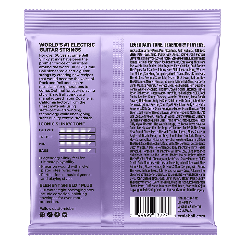 Erine Ball P03227 Ultra Slinky Nickel Wound Electric Guitar Strings 10-48 Gauge - 3 Pack