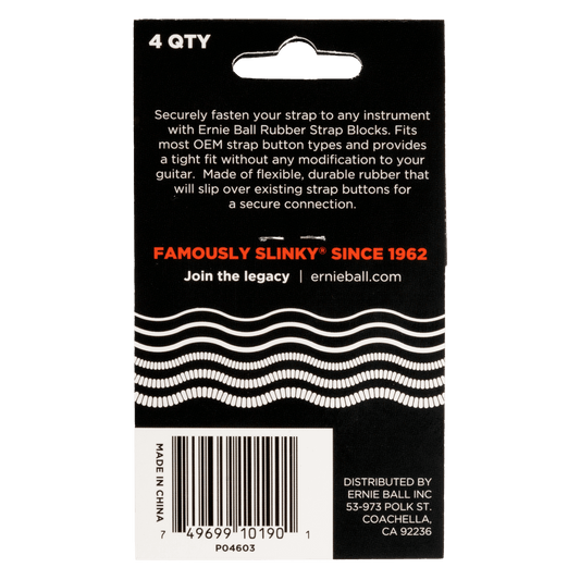 Ernie Ball P04603 Strap Blocks - Red and Black - 4 Pack