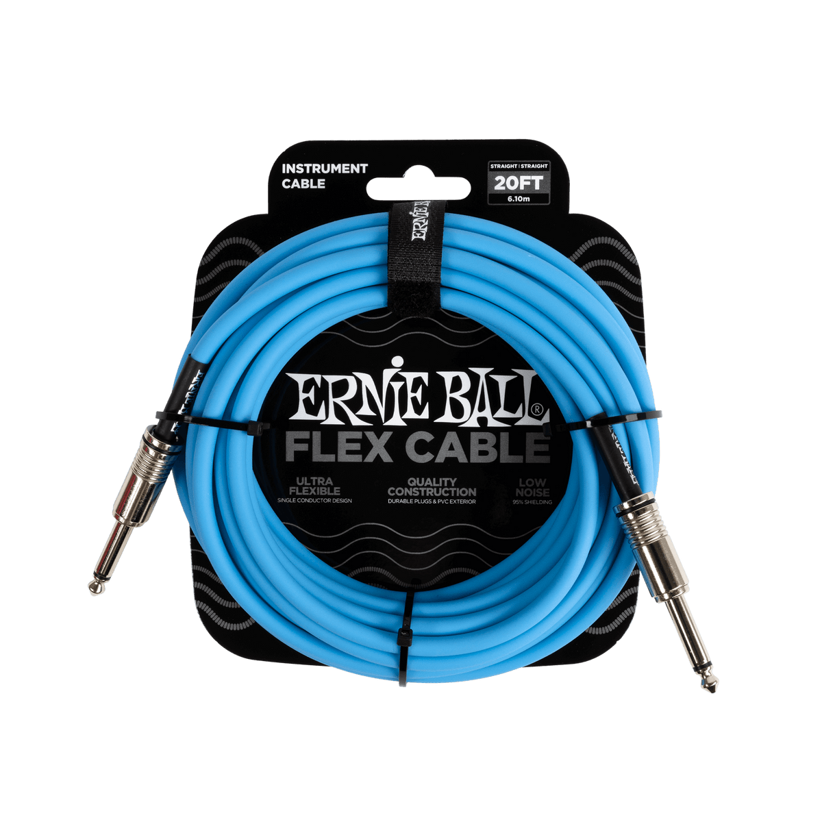 Ernie Ball P06417 Flex Instrument Cable Straight/Straight 20ft - Blue
