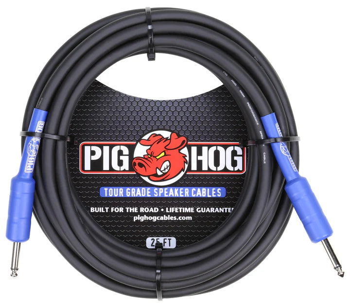 Pig Hog 9.2mm 1/4" Speaker Cable, 25ft (14 gauge wire) - PHSC25