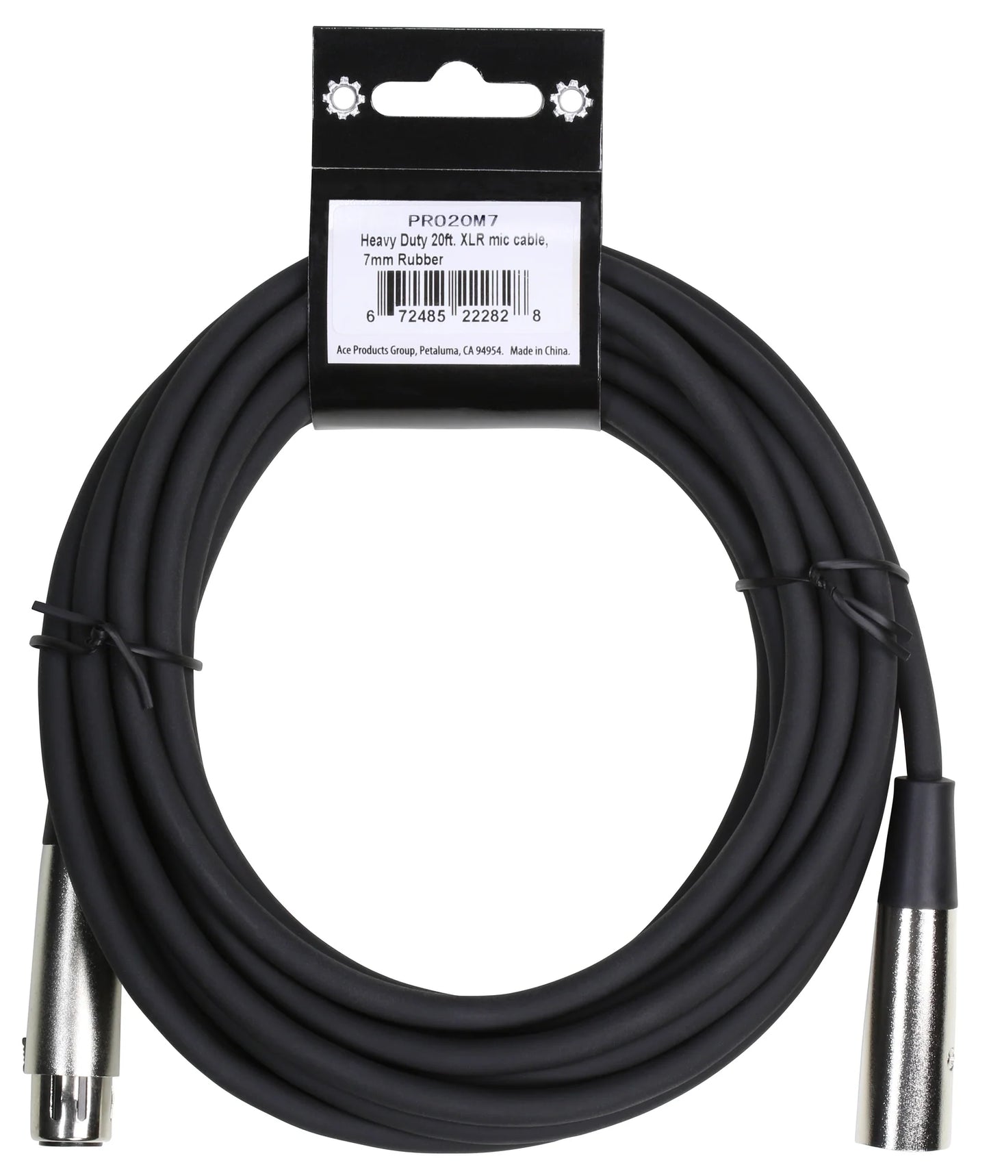 Strukture Heavy Duty 20ft. XLR Microphone Cables, 7mm PVC - 2 Pack - PRO20M7-2PK