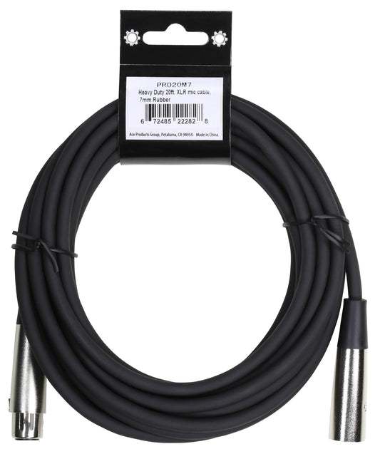 Strukture Heavy Duty 20ft. XLR Microphone Cables, 7mm PVC - 2 Pack - PRO20M7-2PK