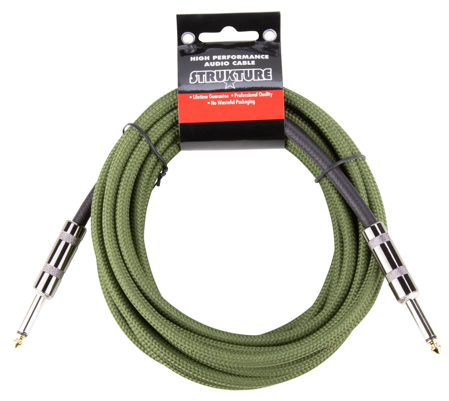 Strukture 18.6ft Instrument Cable, Woven - Military Green - SC186MG