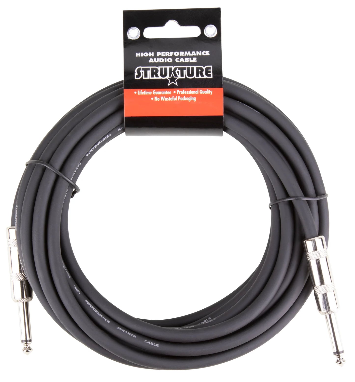 Strukture 20ft Speaker Cable 2pk, 16 gauge, 1/4" Connectors - SSC20-2PK