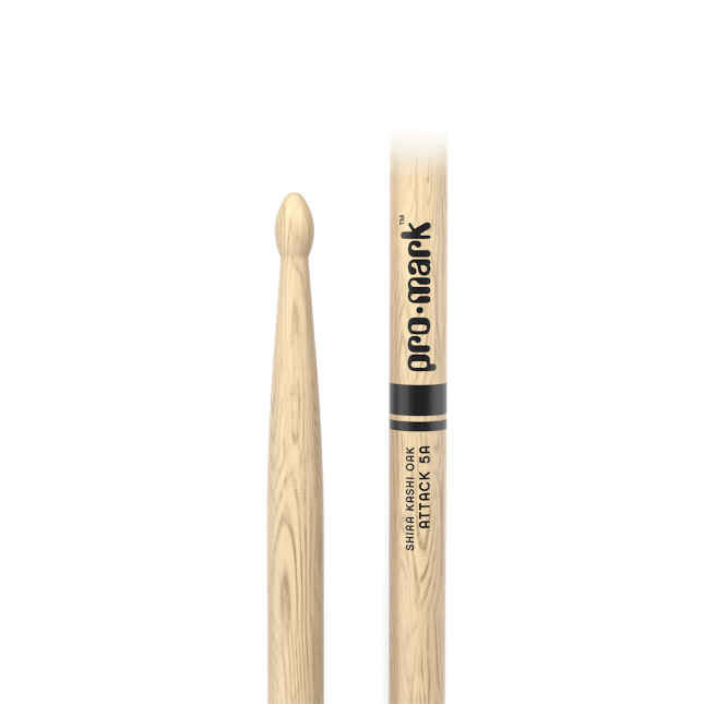 ProMark Classic Attack 5A Shira Kashi Oak Drumstick, Oval Wood Tip - PW5AW