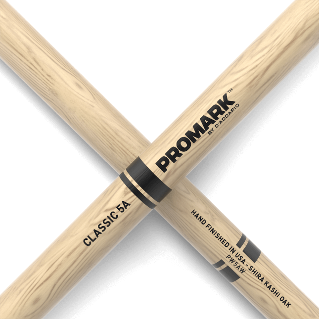 ProMark Classic Attack 5A Shira Kashi Oak Drumstick, Oval Wood Tip - PW5AW