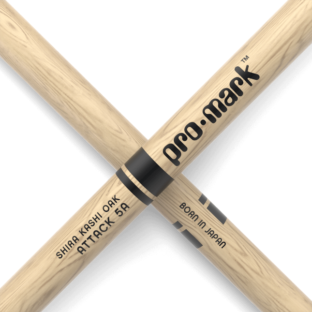 ProMark Classic Attack 5A Shira Kashi Oak Drumstick, Oval Wood Tip - PW5AW
