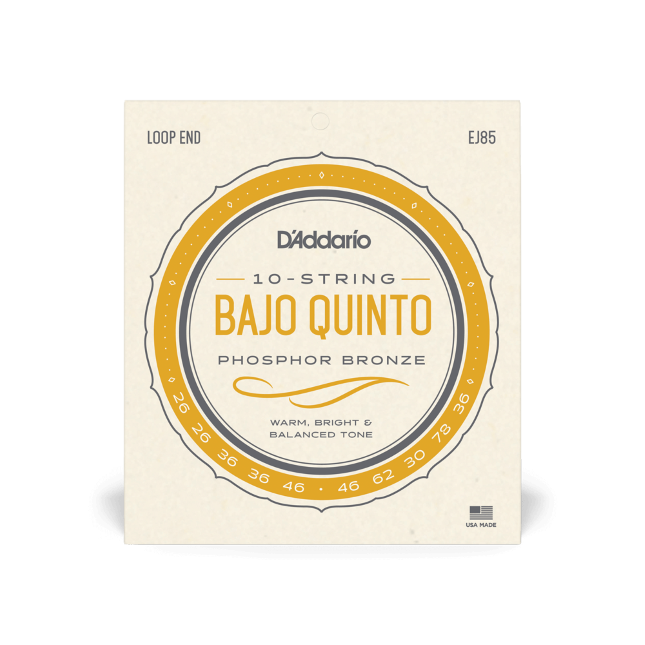 D'Addario EJ85 Bajo Quinto 10-Strings Set Phosphor Bronze