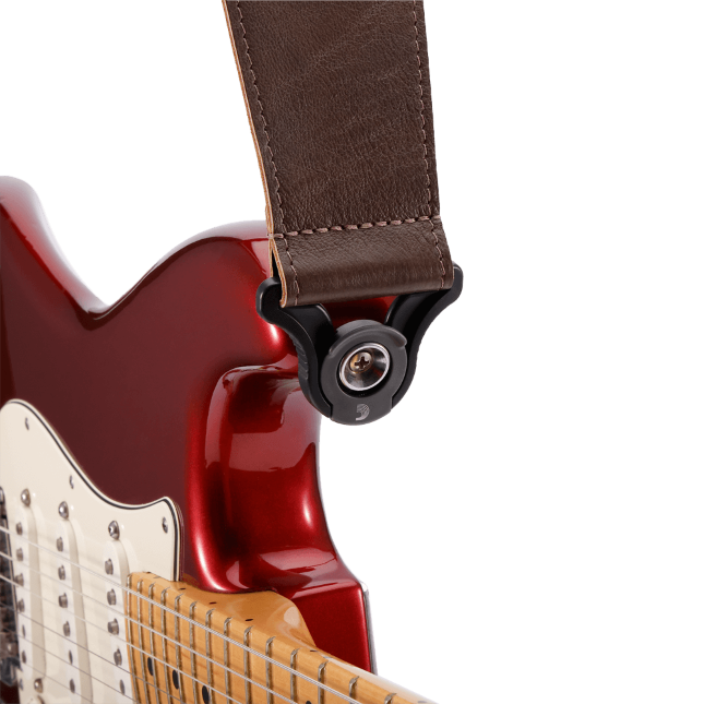 D'Addario 25BAL02 Comfort Leather Auto Lock Guitar Strap - Brown