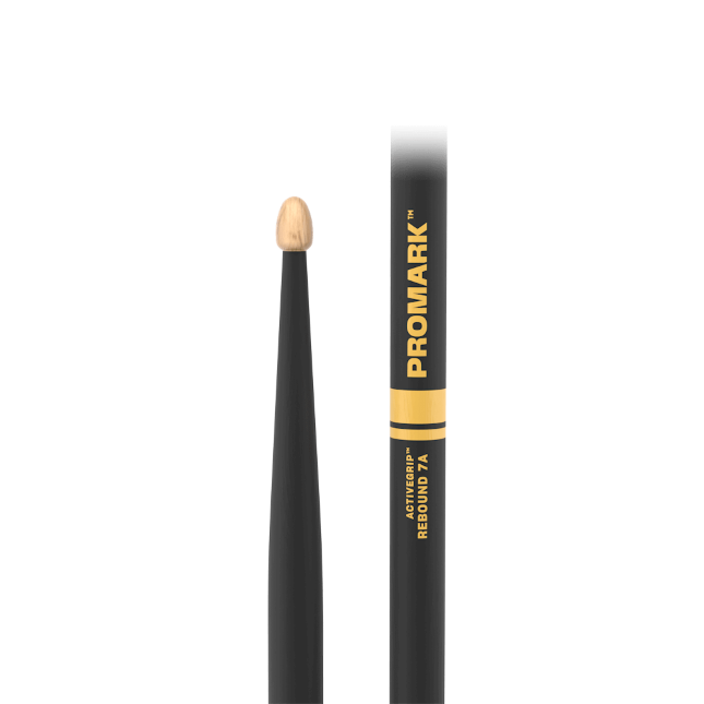 PROMARK Rebound 7A ActiveGrip Hickory Drumstick, Acorn Wood Tip - R7AAG