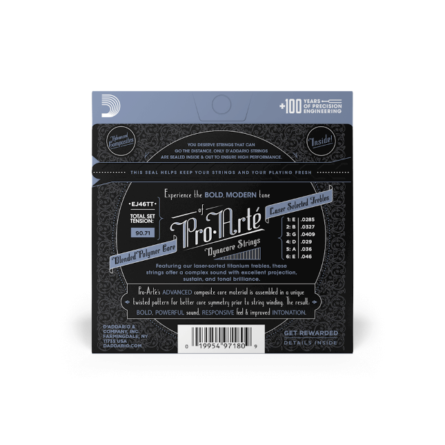 D'Addario EJ46TT Hard Tension, Pro-Arté Dynacore Classical Strings