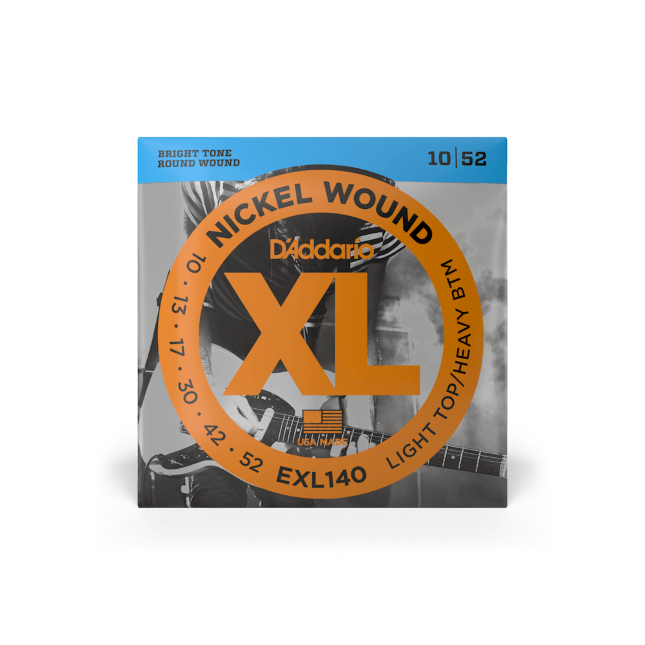D'Addario 10-52 Light Top/Heavy Bottom, XL Nickel Electric Guitar Strings - EXL140