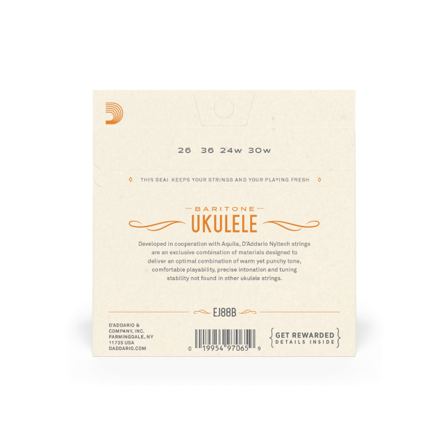 D'Addario EJ88B Nyltech Ukulele Strings, Baritone