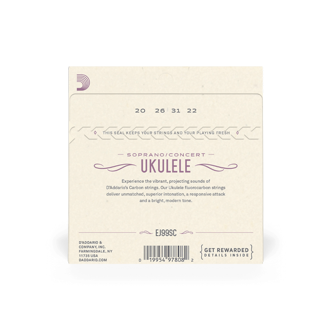D'Addario EJ99SC Pro-Arté Carbon Ukulele Strings, Soprano / Concert