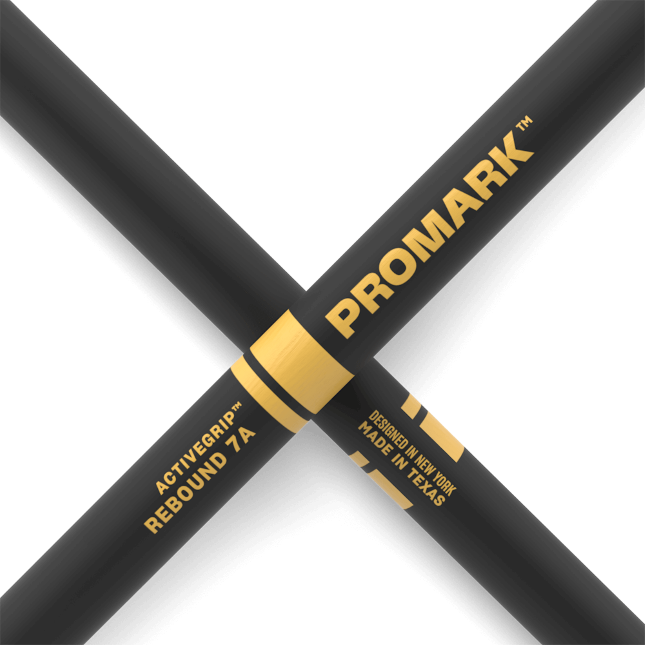 PROMARK Rebound 7A ActiveGrip Hickory Drumstick, Acorn Wood Tip - R7AAG