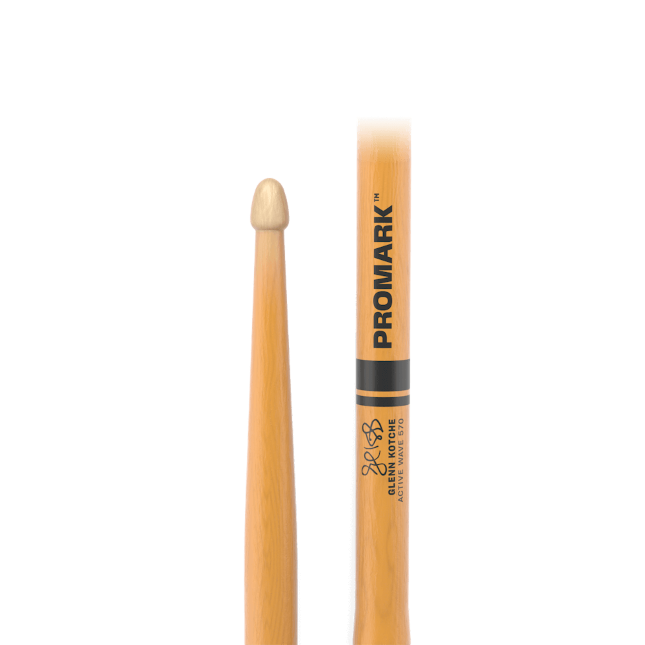 PROMARK TXGKAWW Glenn Kotche Active Wave ActiveGrip Clear Hickory Drumstick, Wood Tip
