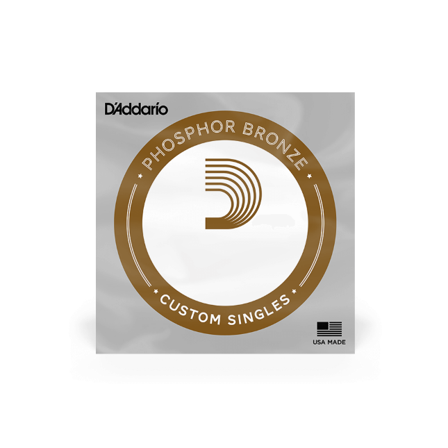 D'Addario PB022 Phosphor Bronze Wound Acoustic Guitar Single String, .022