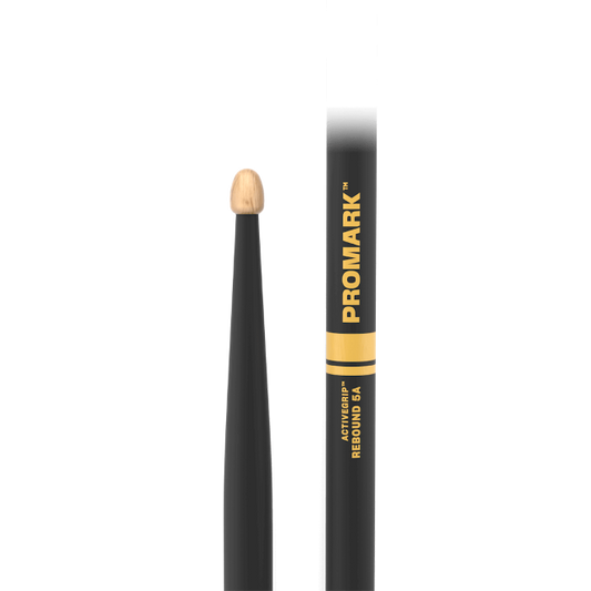 PROMARK R5AAG Rebound 5A ActiveGrip Hickory Drumstick, Acorn Wood Tip