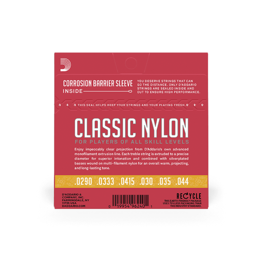 D'Addario Normal Tension 3/4 Size, Classic Nylon Student Classical Guitar Strings - EJ27N 3/4