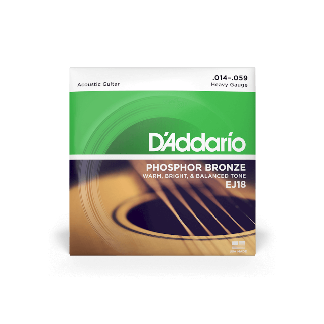 D'Addario 14-59 Heavy, Phosphor Bronze Acoustic Guitar Strings - Ej18