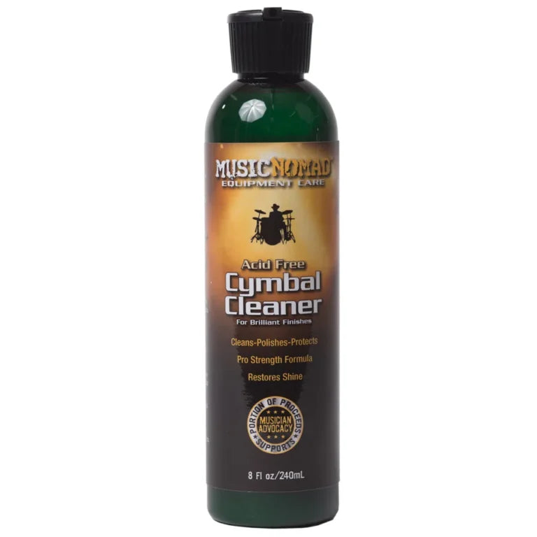 Music Nomad Cymbal Cleaner – Acid Free Cleaner, Polisher, Protectant for Brilliant Finishes - MN111