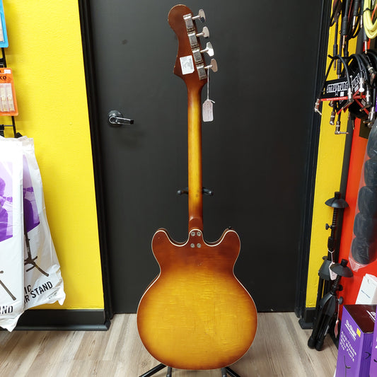 1960's Harmony H-27 Hollow Body Bass Guitar - Sunburst "Made In USA" SN# 5605