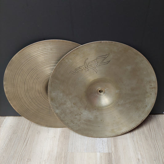 1970's Zildjian Hollow Logo 14” Hi Hat Cymbals "Made In USA" (USED)