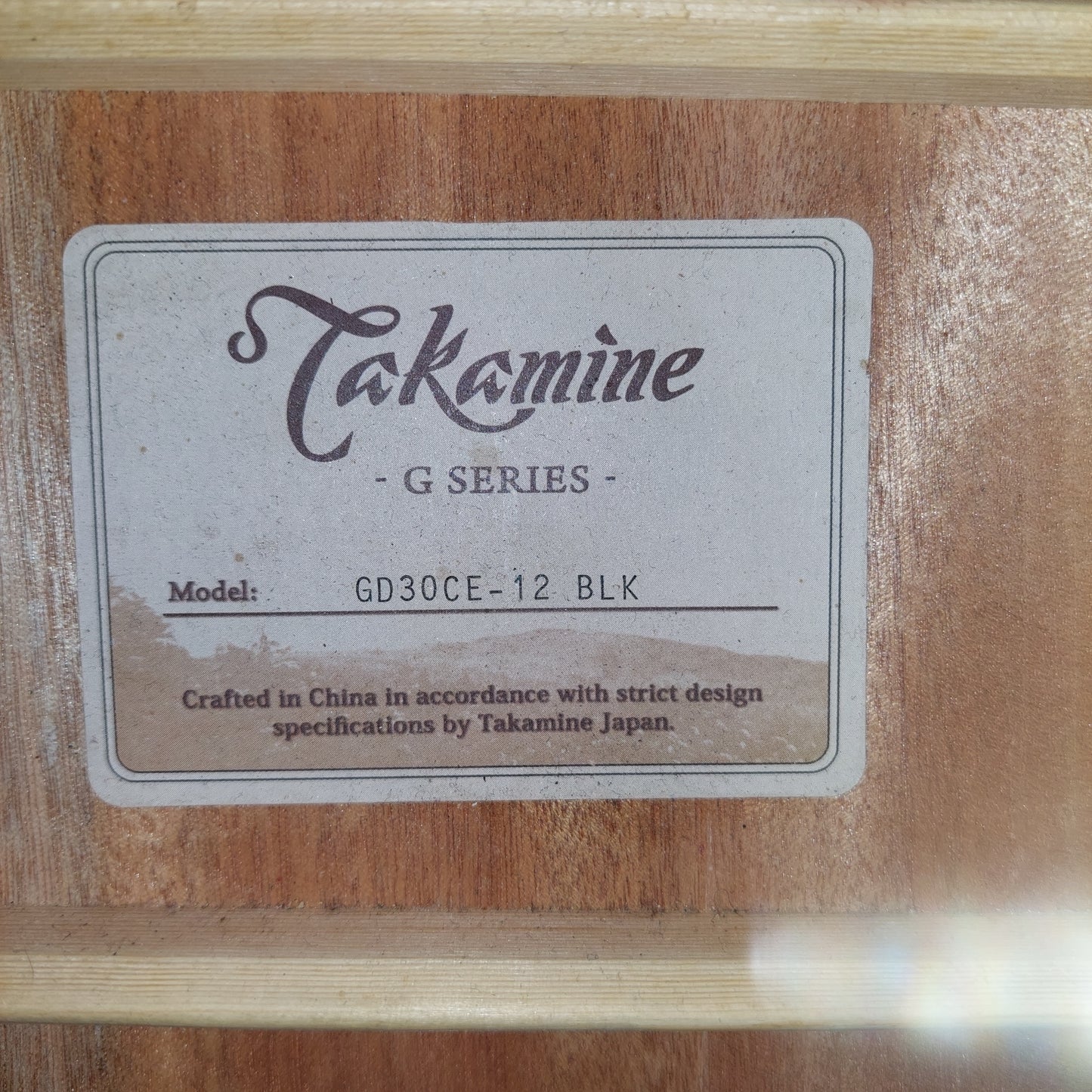 2019 TAKAMINE GD-3OCE-12 12-String Acoustic/Electric Guitar - Black Gloss - SN# CC191008829