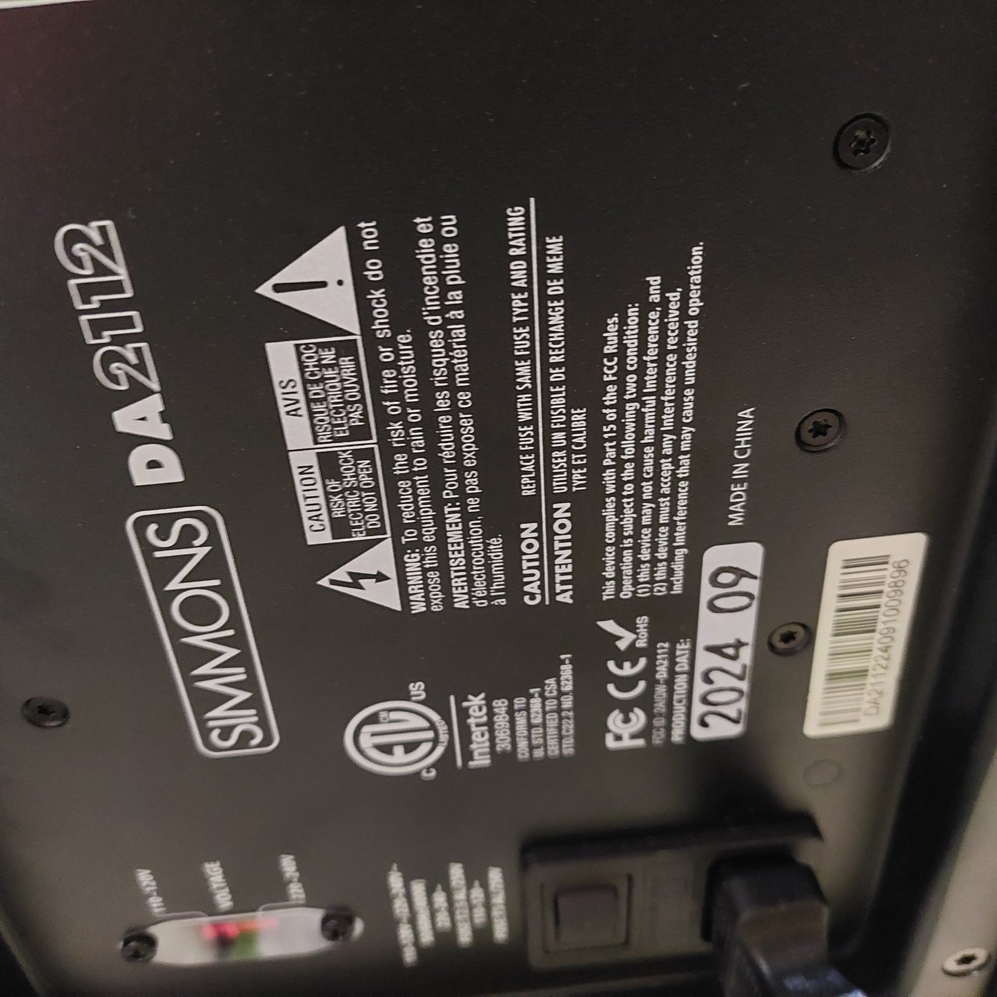 Simmons DA212 Active Monitor (USED) SN# DA211224091009896