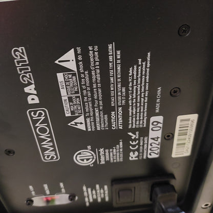 Simmons DA212 Active Monitor (USED) SN# DA211224091009896