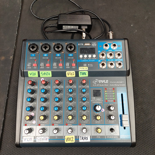 Pyle PMXU63BT 6-Channel BT Studio Mixer + Audio Mixing Console (USED) SN# 1102202175900630