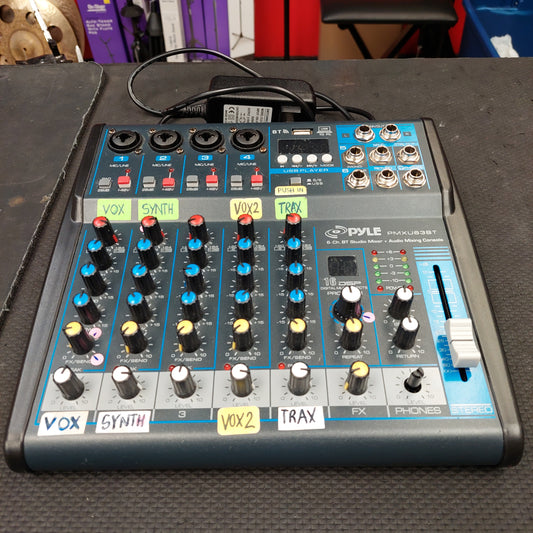 Pyle PMXU63BT 6-Channel BT Studio Mixer + Audio Mixing Console (USED) SN# 1102202175900630