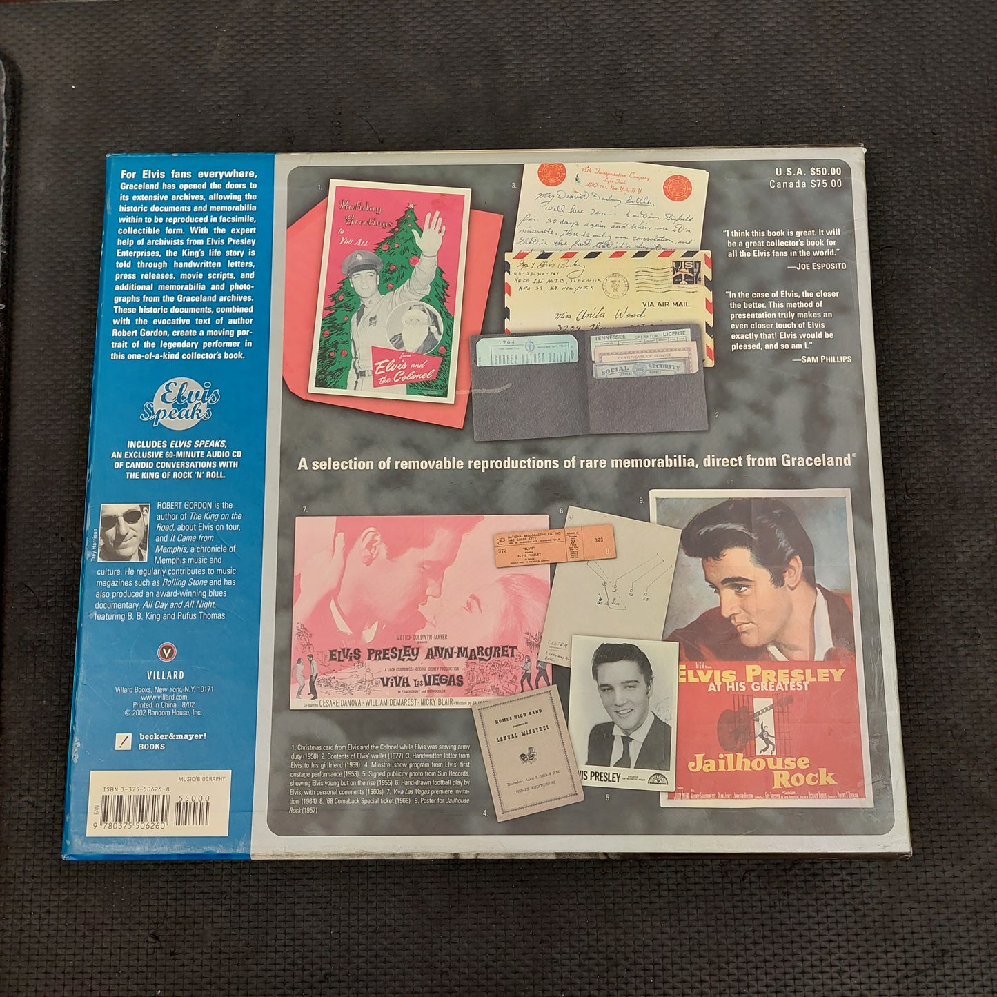 Elvis Treasures by Robert Gordon w/ Audio CD - Hardcover Book (USED)