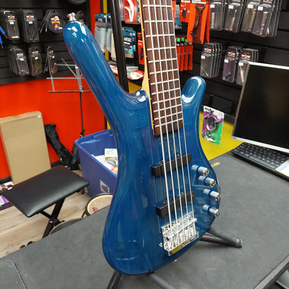 2003 Warwick Rock Bass Active 5-String Bass - Ocean Blue Transparent - SN# RBM 013997-03