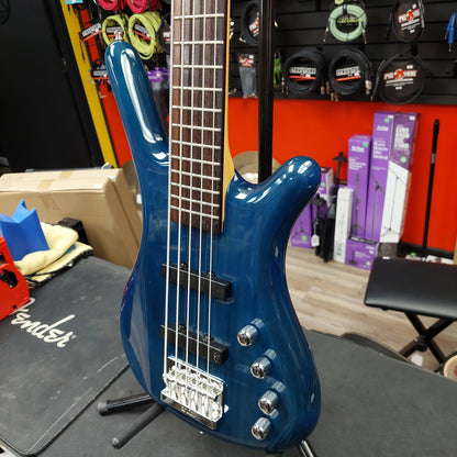 2003 Warwick Rock Bass Active 5-String Bass - Ocean Blue Transparent - SN# RBM 013997-03