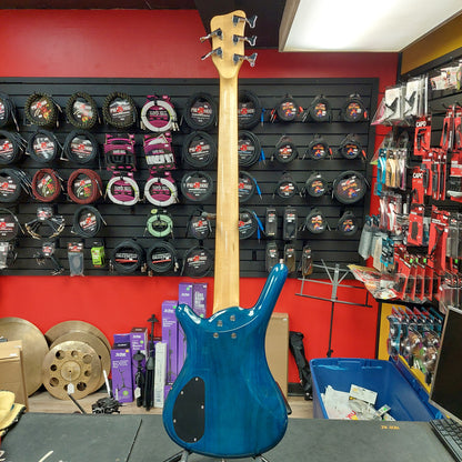 2003 Warwick Rock Bass Active 5-String Bass - Ocean Blue Transparent - SN# RBM 013997-03