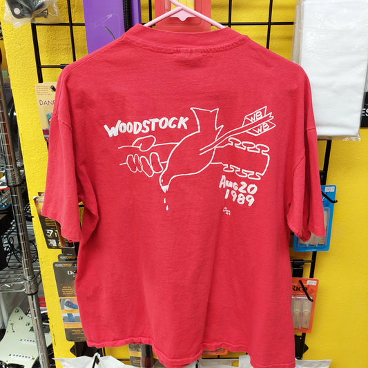 Vintage Woodstock 1989 Concert Tee Shirt - Red - XL - Hanes (USED)