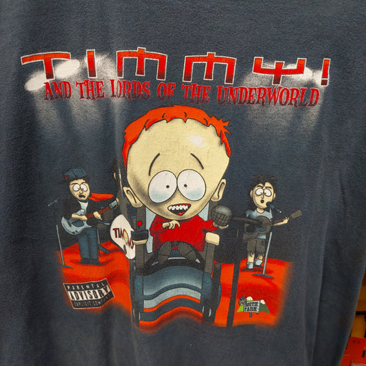 Vintage South Park Timmy & The Lords Of The Underground Tee Shirt - Blue- XL - M&O Knits Heavyweight (USED)