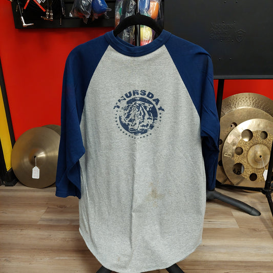Vintage Thursday Tiger Logo Long Sleeve Tee - Gray/Blue - Medium (USED)
