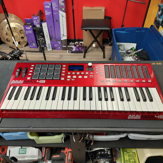 Akai Professional Max49 USB/MIDI/OV Keyboard Controller (USED) "Broken Knob Sold As Is"