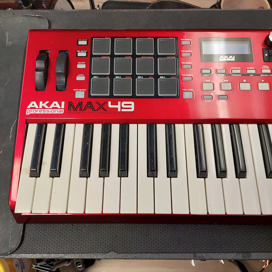 Akai Professional Max49 USB/MIDI/OV Keyboard Controller (USED) "Broken Knob Sold As Is"