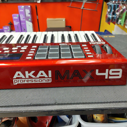 Akai Professional Max49 USB/MIDI/OV Keyboard Controller (USED) "Broken Knob Sold As Is"