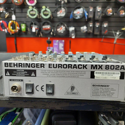 BEHRINGER EURORACK MX802A Compact Mixer (USED) "No Power Supply"