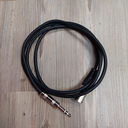 XLR Female to 1/4 Male Cable - Black (USED)