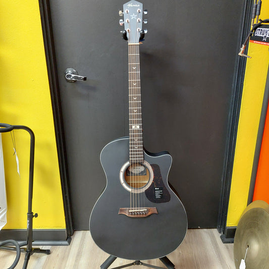 Mantic GT-1GCBK OM Acoustic Guitar - Black