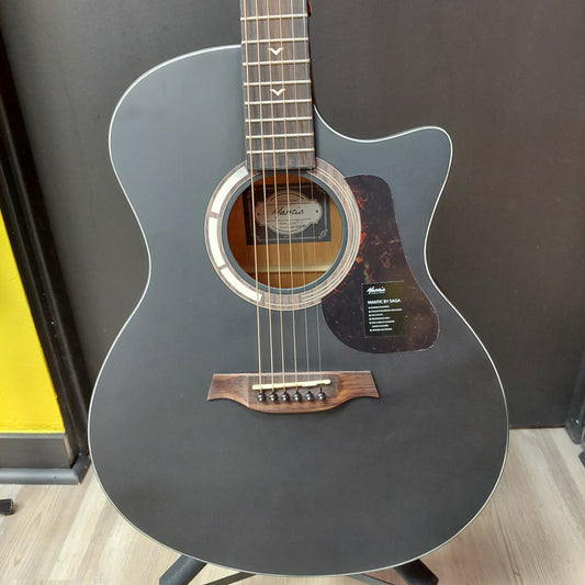 Mantic GT-1GCBK OM Acoustic Guitar - Black