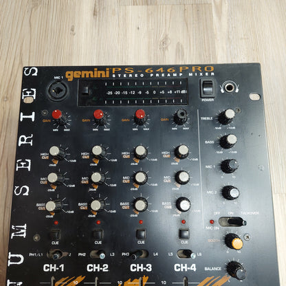 Gemini PS-646 PRO Mixer (USED) SN# F8100026 "No Power Cable"