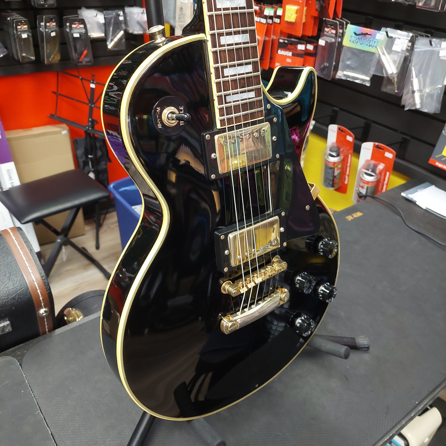 1991 Epiphone Les Paul Custom - Ebony w/ Hardcase "Made In Korea" SN# 1110854